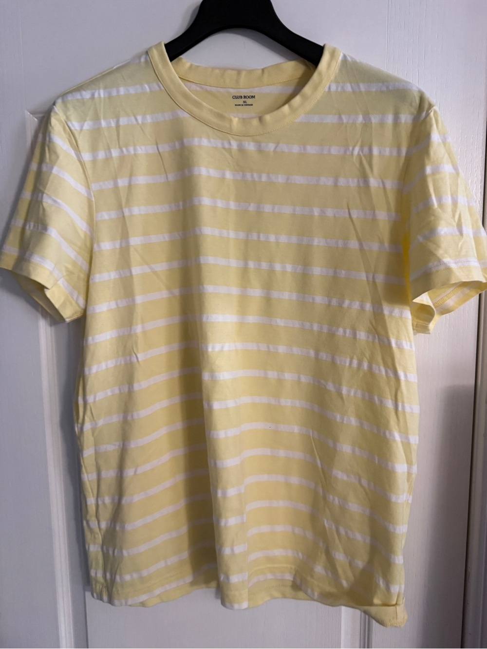 Club Room Men's Yellow & White Striped Crewneck T-Shirt size XL